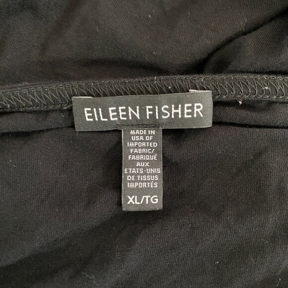 Eileen Fisher Black Tank Top Womens XL Viscose Spandex Split Hem - Picture 5 of 6